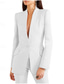 cheap Mom&#039;s Pant Suits-Lavender White Black Two Piece Blazer Pantsuit Mother of the Bride Elegant Vintage Minimalist Lapel Floor Length Stretch Fabric Long Sleeve with Buttons 2025