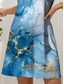 preiswerte Kunst &amp; Design Kleider-Damen Minikleid A Linie Kleid Schulterfreies Kleid Urlaub Lässig Täglich Lässiger Schnitt Ombre Grafik Abstrakt Ärmellos U-Ausschnitt Rosa Blau Grün Sommer