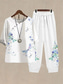 abordables Ensembles chemisiers pour femmes-Femmes Basique Chemise Ensembles de Pantalons Demi Manches Col rond Graphique Dégradé Usine Imprimé Extérieur Occasionnel Quotidien Blanche Bleu Vert Été Coupe régulière