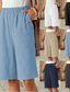 ieftine Bermude-Pentru femei Bermude Pantaloni Scurți Pantaloni scurți de vară Pantaloni scurți de plajă Vacanță Modă Șic Stradă Lungimea genunchiului Talie Înaltă Simplu Buzunar Talie elastică Confort Ușor Απαλό
