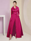 preiswerte Overalls für Mütter-Jumpsuit  Hosenanzug Mutter der Braut Smoking Formelle Hochzeitsgast Elegante Party Einfaches Hemdkragen Knöchellang Satin 3/4-lange Ärmel mit Schleife(n) kostenlose Maßanfertigung