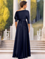 cheap Ankle Length-A-Line Asymmetrical Party Dress Cocktail Dress Wedding Guest Dress Mother of the Bride Dress Long Sleeve One Shoulder Elegant High Low Silky Wedding Formal Holiday Satin with Ruffles Slit
