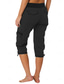 cheap Pants-Women&#039;s Cargo Pants Vacation Fashion Streetwear Calf-Length High Waist Plain Pocket Comfy Soft Comfortable Micro-elastic Outdoor Street Yellow-Brown Black White Orange Summer Regular Fit