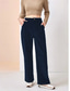 cheap Wide Leg &amp; High Waisted-Women&#039;s Wide Leg Chinos Fashion Casual Full Length High Waist Plain Pocket Comfy Soft Comfortable Micro-elastic Outdoor Street Black Blue Green Coffee Spring Fall Winter Loose Fit