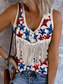 cheap Independence Day Top-Women&#039;s Patriotic  Camisole Tank Top Flag Stylish Casual Sleeveless Sleeveless V Neck Crop Tops Daily Print Purple Green Beige Summer Spring
