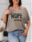 tanie T-shirty w rozmiarze plus-Damskie Duży rozmiar Najfatalniejszy Podkoszulek Graficzny Litera Krótki rękaw W serek Codzienny Codzienny Poliester Lato Wiosna Czarny Khaki