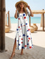 cheap Independence Day Dress-Independence Day Women&#039;s Patriotic Fourth of July Maxi Dress Long Sleeve Boho Dress Elegant Vintage Butterfly Sleeve Vacation Beach Regular Fit Flag Vintage Short Sleeve Crew Neck Blue Summer