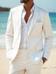 cheap Casual Suits-Men&#039;s Wedding Casual Suits White Daily Street Style Solid Colored Standard Fit 2 Piece Single Breasted Two-buttons