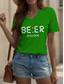 cheap Humor&amp;Quotes tee-Oktoberfest Women&#039;s T Shirt Graphic Letter Vintage Stylish Classic Short Sleeve V Neck Regular Tops Daily Print Black White Yellow Red Blue Summer Spring