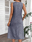 abordables Robe blanche-Femmes Robe Midi Robe d&#039;Été Robe trapèze Robe d&#039;été Vacances Fête Occasionnel Anniversaire Quotidien Fête Coupe régulière Graphique Uni Sans manches Col ras du cou Bleu marine Rose Claire Bleu Gris