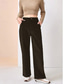 cheap Wide Leg &amp; High Waisted-Women&#039;s Wide Leg Chinos Fashion Casual Full Length High Waist Plain Pocket Comfy Soft Comfortable Micro-elastic Outdoor Street Black Blue Green Coffee Spring Fall Winter Loose Fit