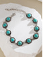 economico Bracciale da donna-cavigliera vintage boho da donna con pietra turchese – bracciale regolabile con catena in argento e ciondoli ovali con gemme per spiaggia estiva, festival e abbigliamento casual