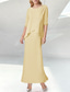 cheap Floor Length-Beach Wedding Sheath Mother of the Bride Dress Elegant Jewel Neck Floor Length Chiffon Half Sleeve with Sequin Ruching free custom size