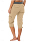 cheap Pants-Women&#039;s Cargo Pants Vacation Fashion Streetwear Calf-Length High Waist Plain Pocket Comfy Soft Comfortable Micro-elastic Outdoor Street Yellow-Brown Black White Orange Summer Regular Fit