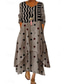 cheap Floral Dress-Women&#039;s Maxi Dress A Line Dress Casual Outdoor Going out Regular Fit Floral Graphic Long Sleeve V Neck Royal Blue Blue Green Khaki Fall