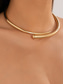 abordables Collier pour femme-Ensemble de bagues et colliers épurés en or et argent pour femmes, bijoux au design ouvert et simple pour les femmes avant-gardistes, adaptés aux fêtes, au bureau et aux looks quotidiens élégants
