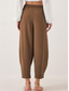 cheap Pants-Women&#039;s Chinos Fashion Streetwear Basic Full Length High Waist Plain Pocket Elastic Waistband Comfy Soft Comfortable Micro-elastic Outdoor Street Blue Brown Khaki Light Blue Summer Spring Loose Fit
