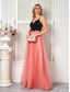 cheap PINK-A-Line Quinceanera Dresses Elegant Dress Formal Wedding Floor Length Sleeveless Spaghetti Strap Tulle Backless with Pleats 2025