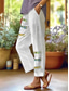 cheap Straight-Leg Pants-Women&#039;s Chinos Vacation Vintage Ethnic Style Ankle-Length High Waist Graphic Animal Pocket Breathable Soft Outdoor Micro-elastic Formal Outdoor Vacation Black White Blue ash-colored Summer Spring Fall