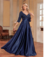 cheap BLACK-A-Line Quinceanera Dresses Elegant Dress Formal Wedding Floor Length Long Sleeve V Neck Polyester with Sequin 2025