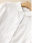 abordables Chemises-Femmes Faux coton lin Boutons Couleur Unie Élégant Basique Occasionnel Manche 3/4 Col de chemise Hauts Réguliers Quotidien Blanche Rose Claire Bleu clair Été