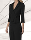 cheap Mom&#039;s Pant Suits-Women&#039;s Suits Top Mother of the Bride Elegant V Neck 3/4 Length Sleeve Included with Buttons