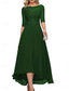 billige Gulvlengde-A-Linje Brudens Mor Klær Formell Bryllupsgjest Elegant Crew Neck Gulvlengde Chiffon Halv Erme med Ensfarget