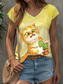 cheap Animals Tank Top-Kayomi Harai Women&#039;s Animal Cat Camisole Tank Top Graphic  Vintage Stylish Classic Sleeveless Short Sleeve V Neck Regular Tops Daily Print Light Blue Summer Spring