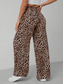cheap Wide Leg &amp; High Waisted-Women&#039;s Wide Leg Chinos Vacation Vintage Streetwear Full Length High Waist Leopard Pocket Elastic Waistband Printing Comfy Soft Comfortable Micro-elastic Outdoor Street Apricot Coffee Gray Summer