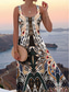 tanie Sukienki boho-Damskie Sukienka maxi Sukienka A line Sukienka z odkrytymi ramionami Urlop Codzienny Styl plażowy Impreza Wyjściowe Plaża Regularny Graficzny W Tureckie Wzory Bez rękawów Kwadratowy dekolt Czarny