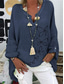 cheap Shirts-Women&#039;s Cotton Linen Shirts Butterfly Basic Casual Long Sleeve Shirt Collar Regular Tops Daily Print White Pink Navy Blue Purple Green Summer Fall