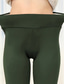 ieftine Leggings cu căptușeală din fleece-Pentru femei colanți căptușiți cu fleece Pantaloni din lână Pantaloni Jambiere Șic Stradă Casual Lungime totală Natural Simplu Talie elastică Termic cald În aer liber Sfârșit de săptămână Roșu Vin