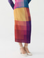 billige Grafiske skjørt-Dame الالتفاف Elegant Årgang Mote Fritid Midi Medium Midje Skjørt Gradert Rynket Elastisk Gul Sommer Polyester