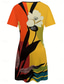 cheap Floral Dress-Women's Mini Dress Sundress T Shirt Dress Tee Dress Summer Dress Vacation Casual Beach Daily Going out Regular Fit Floral Graphic Geometric Short Sleeve V Neck Blue Yellow Purple Orange Summer