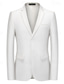cheap Casual Suits-Men&#039;s Wedding Casual Suits White Daily Street Style Solid Colored Standard Fit 2 Piece Single Breasted Two-buttons