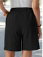 voordelige Bodems-Dames Imitatie katoenlinnen Korte broek Zomer korte broeken Strandshorts Vakantie Modieus Basic Korte Hoge taille Effen Trekkoord Zak Breed Been Comfort Voor buiten Micro-elastisch Dagelijks Strand