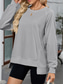 cheap Plain Tops-Women&#039;s Blouse Solid Color Stylish Casual Long Sleeve Crew Neck Regular Tops Daily Pink Blue Khaki Gray Summer Spring