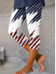 cheap Independence Day Bottoms-Women&#039;s Patriotic  Leggings Beach Shorts Vacation Vintage Fashion Calf-Length High Waist Pants Graphic Flag American Flag Printing Stretchy Formal Vacation Street