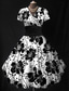 voordelige Bloemenjurken-Dames Halflange jurk Zomerjurk Fit And Flare-jurk Vakantie Feest Casual Bruiloft Feest Bruiloft gast Normale pasvorm Bloemig Grafisch Korte mouw V-hals Zwart Blozend Roze Groen Beige Zomer