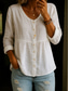 cheap Shirts-Women&#039;s Shirt Solid Color Plain Stylish Casual Long Sleeve Shirt Collar Regular Tops Daily Buttons Smocked White Yellow Pink Green Summer Spring
