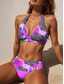 ieftine Seturi de bikini-Costume de baie pentru femei bikini 2 piese costum de baie sexy halter vintage grafic geometric decolteu adânc fără mâneci