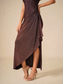cheap Cocktail Dress-Women&#039;s Long Dress Maxi Dress Party Dress Bodycon Elegant Party Birthday Club Regular Fit Plain Sleeveless Straps Maroon Summer