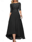 billige Gulvlengde-A-Linje Brudens Mor Klær Formell Bryllupsgjest Elegant Crew Neck Gulvlengde Chiffon Halv Erme med Ensfarget