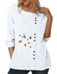 cheap Shirts-Women&#039;s Cotton Linen Blouse Floral Elegant Fashion Modern Long Sleeve Crew Neck Regular Tops Daily Going out Weekend White Blue Dark Blue Fall