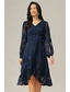 baratos Vestidos para o trabalho-Mulheres Minivestido Vestido antigo Vestido casual Vintage Casual Formal Formal Natal Festa Normal Manga Longa Decote V Azul Outono Inverno