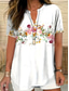 cheap Boho Tops-Women&#039;s Boho Shirt Graphic Paisley Elegant Bohemia Vintage Short Sleeve V Neck Regular Tops Daily Holiday Going out White Pink Red Blue Purple Summer