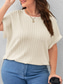 abordables T-shirt grande taille-Femmes Grande taille Hauts T-shirt Couleur Unie Manche Courte Col en V Occasionnel Quotidien Polyester Été Printemps Noir Blanche