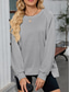 cheap Plain Tops-Women&#039;s Blouse Solid Color Stylish Casual Long Sleeve Crew Neck Regular Tops Daily Pink Blue Khaki Gray Summer Spring