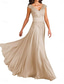 cheap Floor Length-A-Line Mother of the Bride Dress Elegant Simple V Neck Floor Length Chiffon Sleeveless with Solid Color