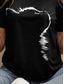 ieftine Tricou cu animale-Pentru femei Tricou Imprimeu Grafic Animal Pisica Epocă Stilat Clasic Manșon scurt Stil Nautic Rotund Topuri obișnuite Zilnic Sfârșit de săptămână Negru Vară Primăvară